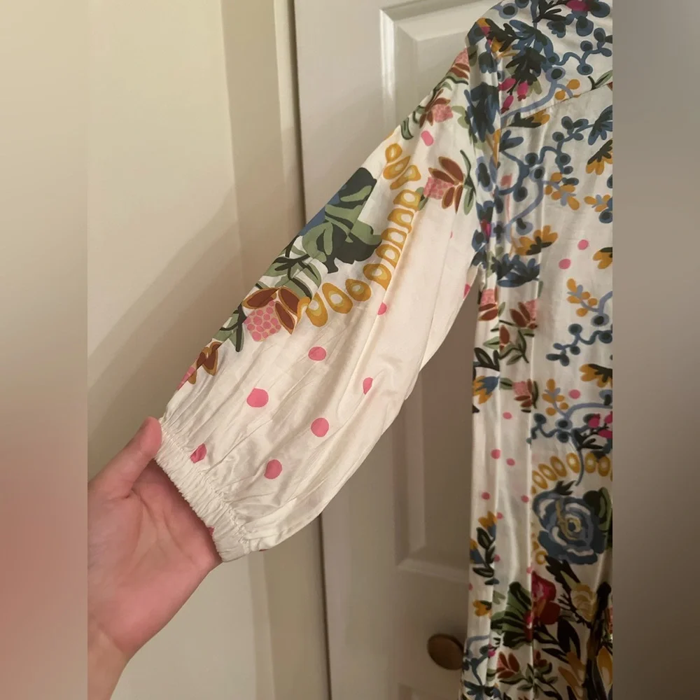 NWOT Khaadi Floral Tiered Cotton-Blend Maxi Dress. Size XS can fit up to a S._3